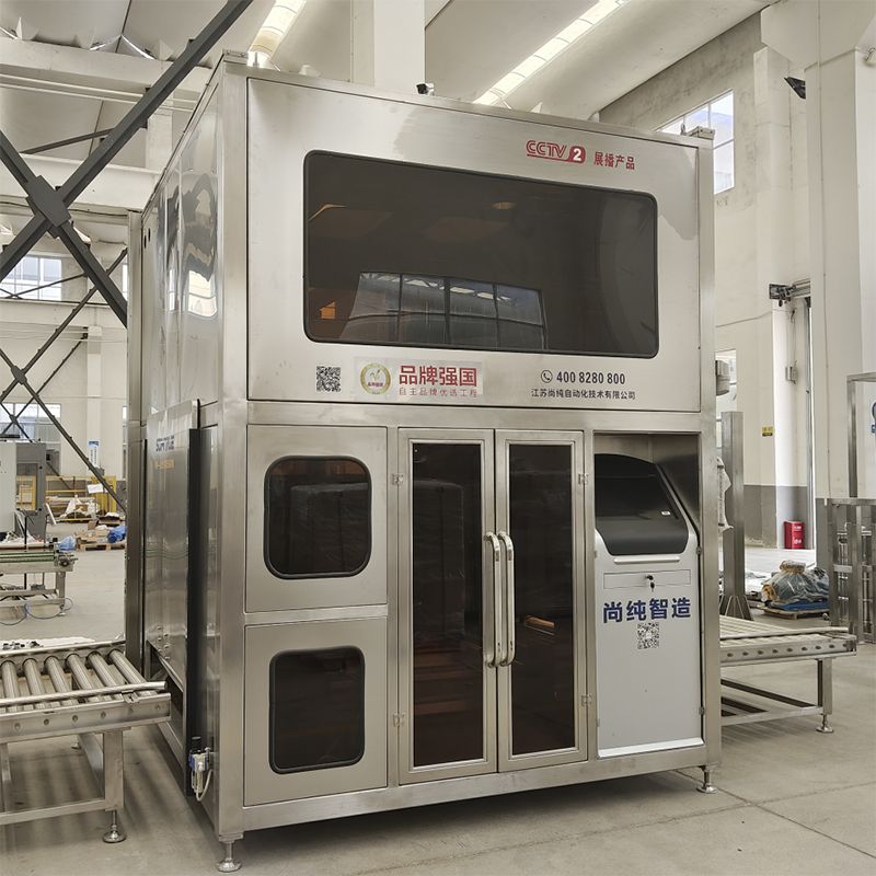 Барабаны на 200 л і барабаны IBC падзяляюць цалкам аўтаматычную машыну для разліву небяспечных вадкасцей