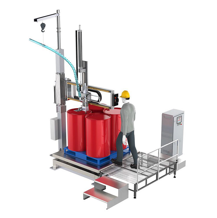 Машына для разліву вадкасці з літыевай батарэяй IBC Barrel Rocker